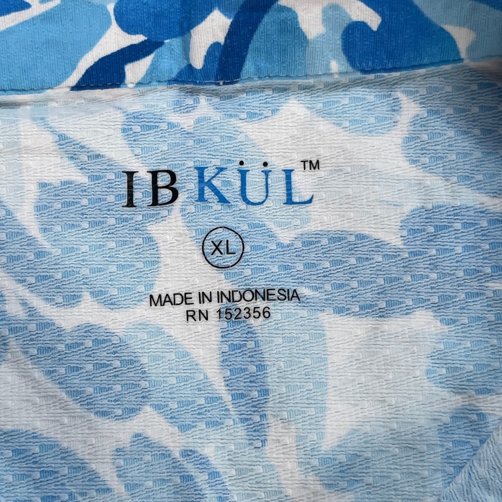IBKUL Women's XL Quarter Zip Sun Shirt Blue White Floral IceFil Cooling UPF 50+ - Picture 4 of 8